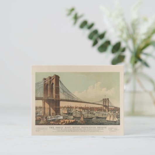 Brooklyn Bridge Postkarte (Stehend Vorderseite)