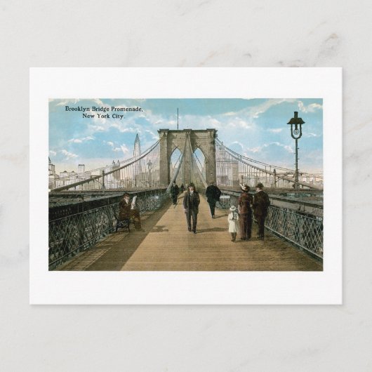 Brooklyn Bridge Promenade Postkarte (Vorderseite)