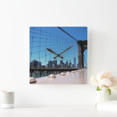 Brooklyn Bridge Quadratische Wanduhr (Zuhause)