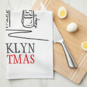 Brooklyn Bridge Red Bow New York City Weihnachten Handtuch (Viertel Falte)