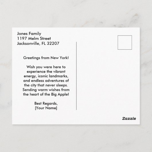 Brooklyn Bridge Retro Postkarte (Rückseite)