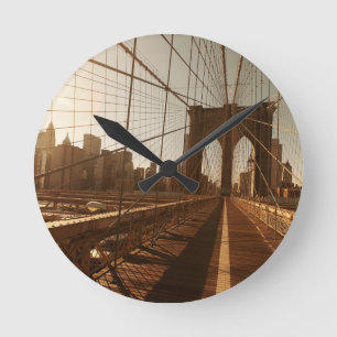 Brooklyn Bridge. Runde Wanduhr