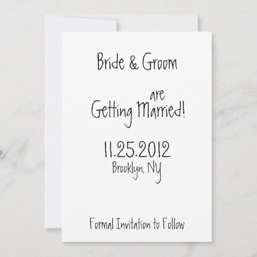 Brooklyn Bridge Save the Date Cards (Rückseite)