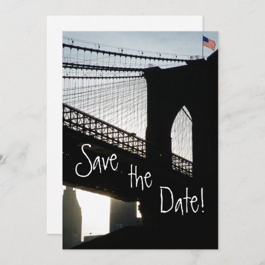 Brooklyn Bridge Save the Date Cards (Vorne/Hinten)