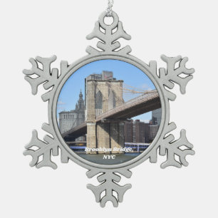 Brooklyn Bridge Schneeflocken Zinn-Ornament
