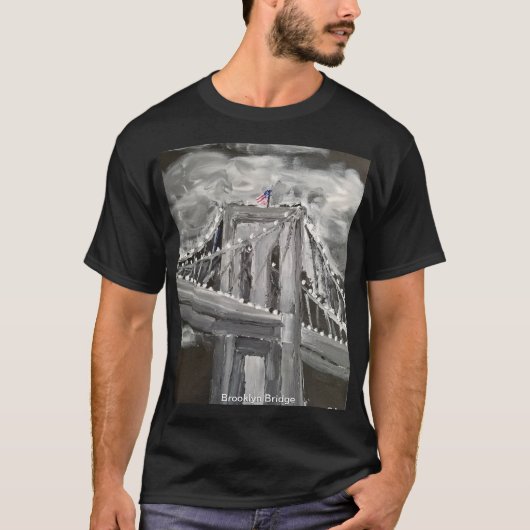 Brooklyn Bridge, schwarzweiß T-Shirt (Vorderseite)