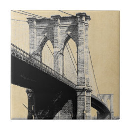 Brooklyn Bridge Sehenswürdigkeit New York 1896 Fliese