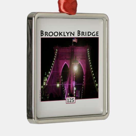 Brooklyn Bridge Silbernes Ornament (Rechts)