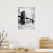 Brooklyn Bridge Still Magic Monochrome Poster (Küche)