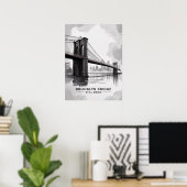 Brooklyn Bridge Still Magic Monochrome Poster (Heimbüro)