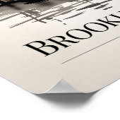 Brooklyn Bridge Still Magic Sepia-Tinte Poster (Ecke)