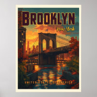 Brooklyn Bridge Sunrise - A Vintage Travel