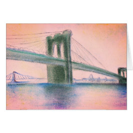 Brooklyn Bridge Sunset Serenity NYC Greeting Card