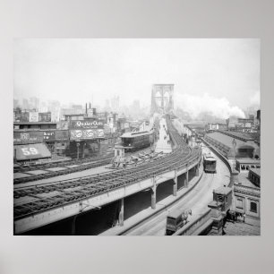 Brooklyn Bridge Terminal, 1903. Vintage-Foto Poster