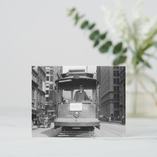 Brooklyn Bridge Trolley, 1915 Postkarte (Stehend Vorderseite)