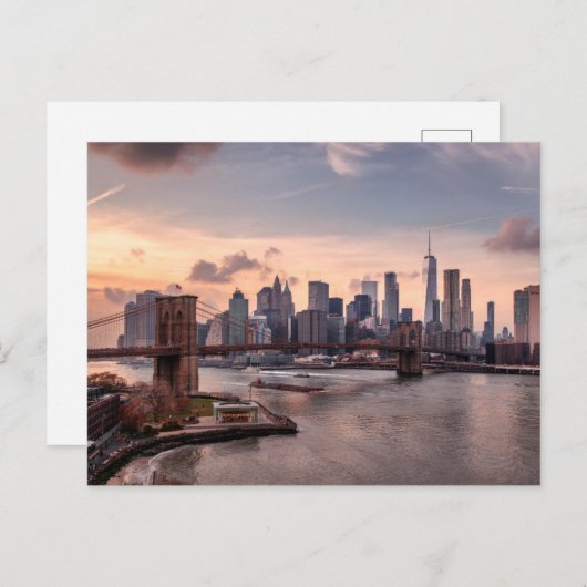 Brooklyn Bridge und Lower Manhattan Postkarte (Vorne/Hinten)