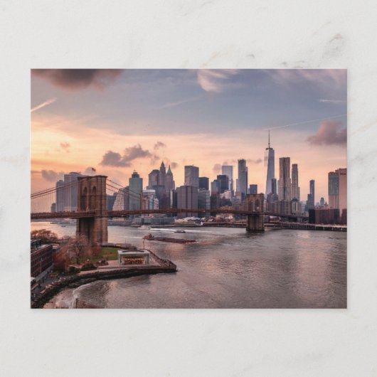 Brooklyn Bridge und Lower Manhattan Postkarte (Vorderseite)