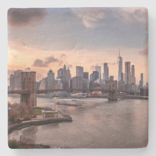 Brooklyn Bridge und Lower Manhattan Steinuntersetzer