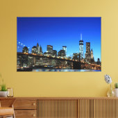 Brooklyn Bridge und Manhattan Skyline At Night, Ne Leinwanddruck (Insitu (Wohnzimmer))