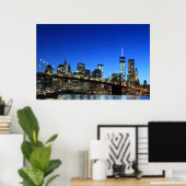 Brooklyn Bridge und Manhattan Skyline Poster (Heimbüro)