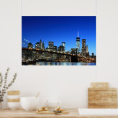 Brooklyn Bridge und Manhattan Skyline Poster (Küche)