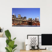 Brooklyn Bridge und Manhattan Skyline Poster (Heimbüro)