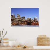 Brooklyn Bridge und Manhattan Skyline Poster (Küche)