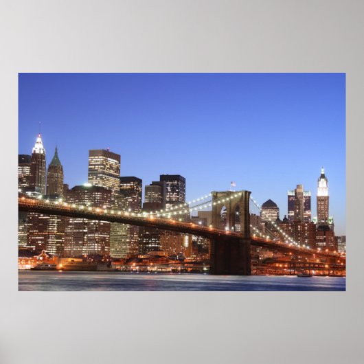 Brooklyn Bridge und Manhattan Skyline Poster (Vorne)