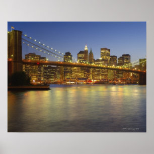 Brooklyn Bridge und New York City Gebäude Poster