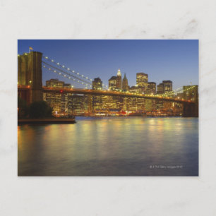 Brooklyn Bridge und New York City Gebäude Postkarte