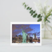 Brooklyn Bridge und The Statue of Liberty at Night Postkarte (Stehend Vorderseite)