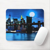 Brooklyn Bridge unter einem Vollmond Mousepad (Mit Mouse)