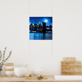 Brooklyn Bridge unter einem Vollmond Poster (Küche)