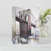 Brooklyn Bridge, USA Einladung (Stehend Vorderseite)