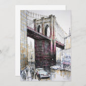 Brooklyn Bridge, USA Einladung (Vorne/Hinten)