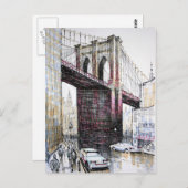 Brooklyn Bridge, USA Postcard Postkarte (Vorne/Hinten)