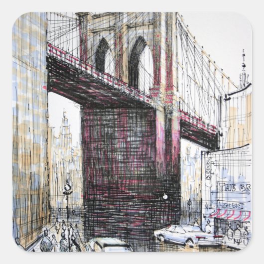 Brooklyn Bridge, USA Stickers (Vorderseite)