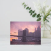 Brooklyn Bridge während des Schneesturms Postkarte (Stehend Vorderseite)