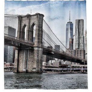 BROOKLYN BRIDGE WÄHREND DES TAGES DUSCHVORHANG