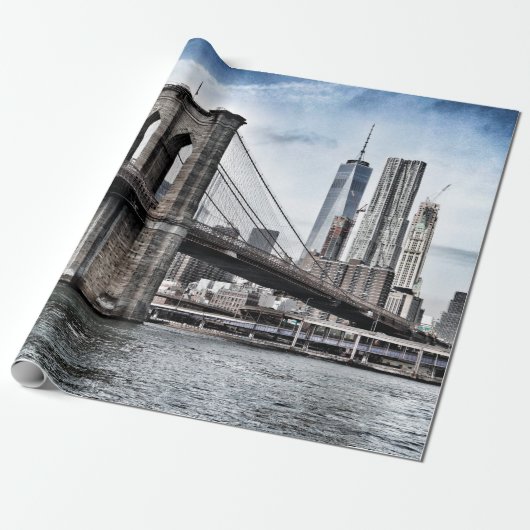BROOKLYN BRIDGE WÄHREND DES TAGES GESCHENKPAPIER (Ungerollt)