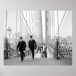 Brooklyn Bridge Walkway, 1905. Vintages Foto Poster