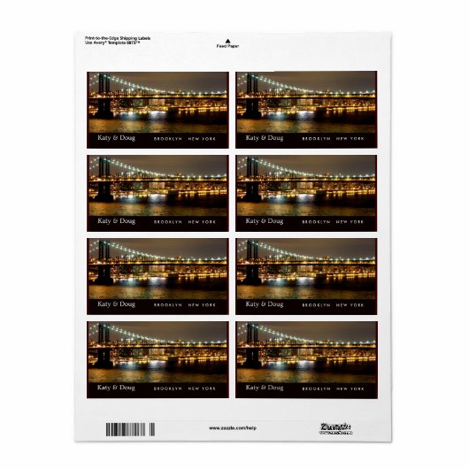 Brooklyn Bridge Wedding Labels (Vorne)