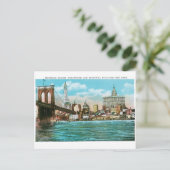 Brooklyn Bridge, Woolworth und Municipal... Postkarte (Stehend Vorderseite)