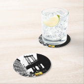 Brooklyn Bridge Yellow Taxi Nyc New York City Runder Pappuntersetzer (Vor Ort)