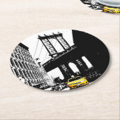 Brooklyn Bridge Yellow Taxi Nyc New York City Runder Pappuntersetzer (Angewinkelt)