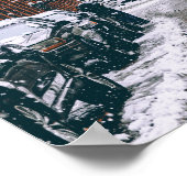 Brooklyn Bridget, New York in Snow Poster (Ecke)