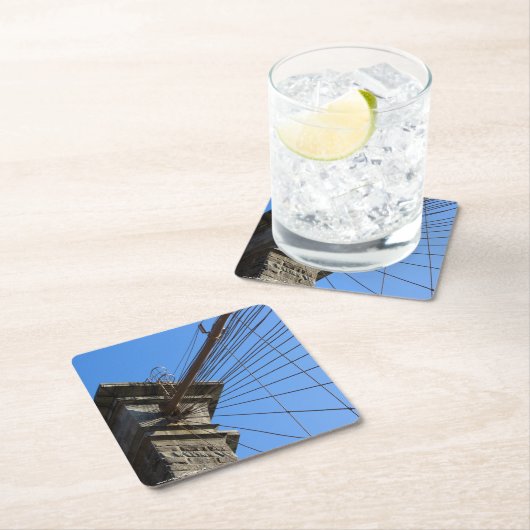 Brooklyn-Brücke 01 Rechteckiger Pappuntersetzer (Vor Ort)