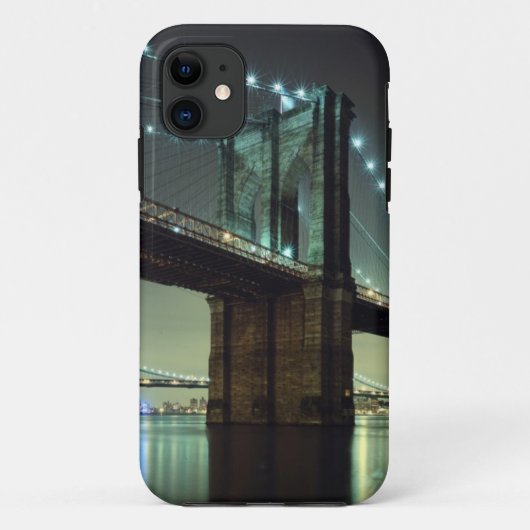 Brooklyn-Brücke an Nachtmanhattan-Brücke Case-Mate iPhone Hülle (Rückseite)