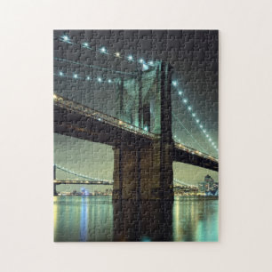 Brooklyn-Brücke an Nachtmanhattan-Brücke Puzzle