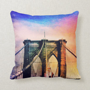 Brooklyn-Brücke - bunt - New York City Kissen